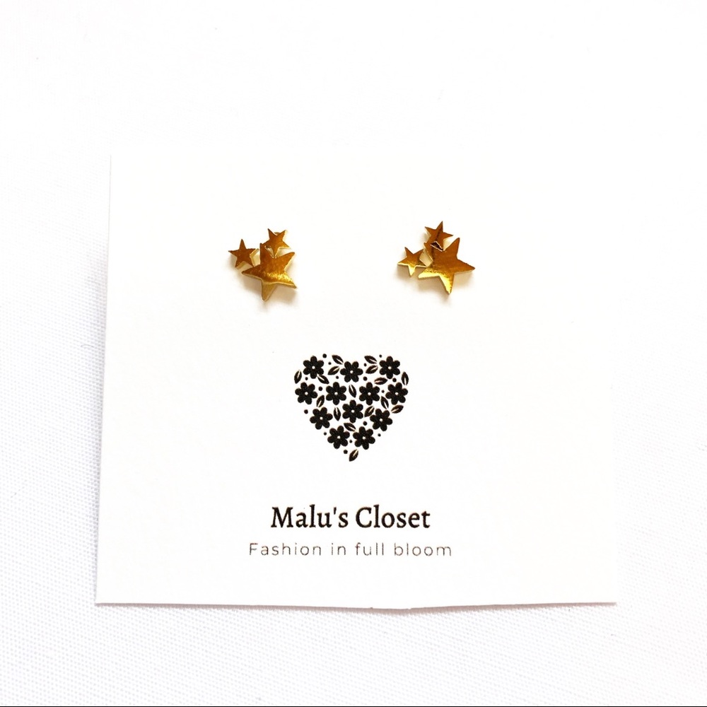 Dainty Sparkling Stars Earrings Stainless Steel